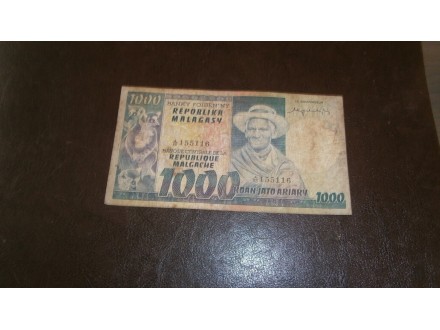 MADAGASCAR 1000 FRANCS 1974