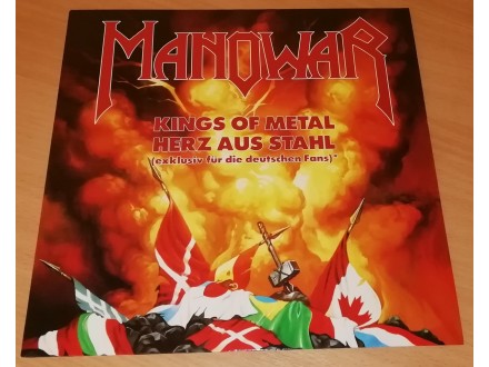 Manowar ‎– Kings Of Metal / Herz Aus Stahl (LP),GERMANY