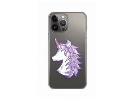 Maskica Silikonska Print Skin za iPhone 13 Pro Max 6.7 Purple Unicorn