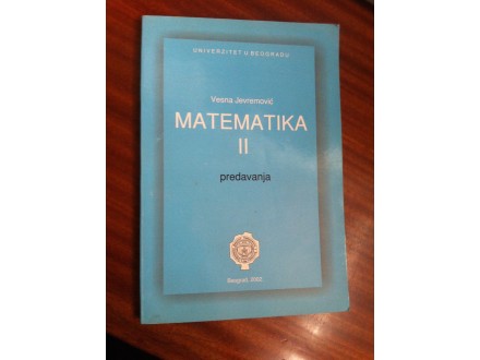 Matematika II predavanja Vesna Jevremović