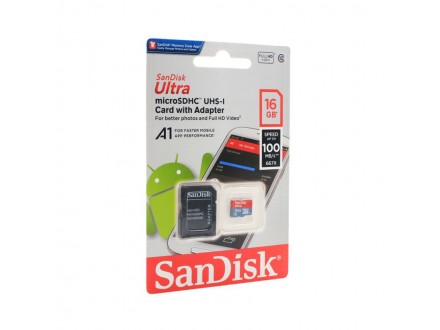 Mem. Kartica SanDisk SDHC 16GB Ultra Micro 100MB/s Class 10 sa adapterom CN