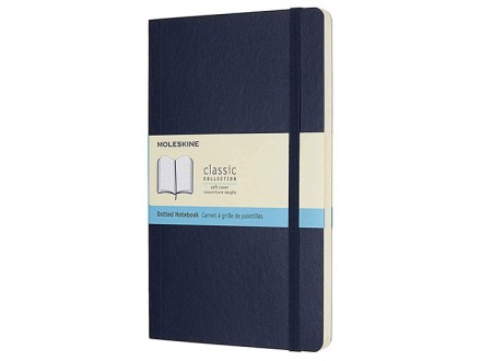 Moleskine Classic Dotted Paper Notebook - Soft Cover and Elastic Closure Journal - Color Sapphire Blue - Moleskine