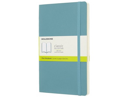 Moleskine Classic Notebook Large Plain Soft Cover Reef Blue - Moleskine