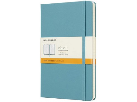 Moleskine Classic Notebook Large Ruled Hard Cover Reef Blue - Moleskine