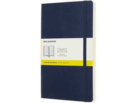 Moleskine Classic Notebook Large Squared Soft Cover Sapphire Blue - Moleskine
