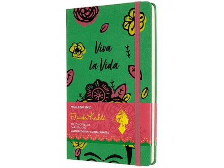 Moleskine Limited Edition Frida Kahlo Notebook, Notebook with Lined Pages, Green Colour