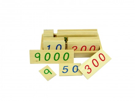 Montesori Drvene numeričke pločice 1-9000 manje sa kutijom