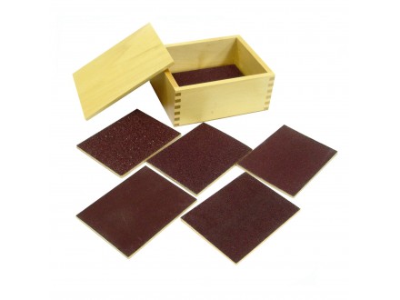 Montesori Taktilne pločice na šmirgl papiru u drvenoj kutiji