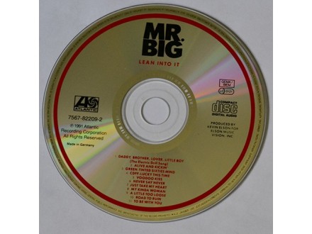 Mr. Big - Lean Into It (samo CD)