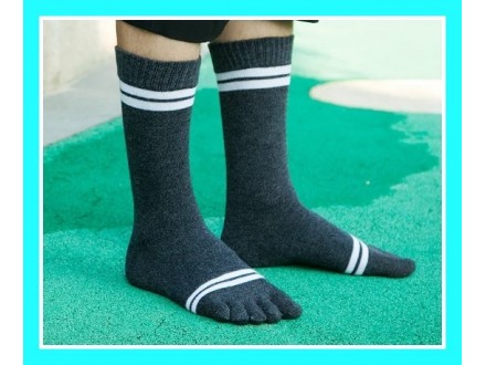 Muške Čarape Sa Prstima Veliki Broj 42 - 48 Tamno Siva
