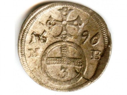 Nemacka Silesia 3 pfennig 1696 MB