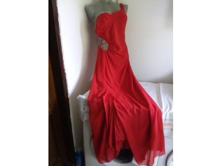 Nova Topaz crvena svecana duga haljina L