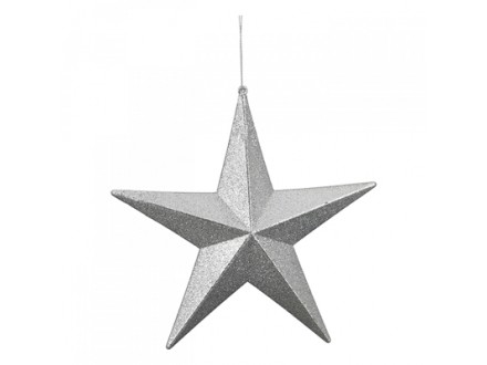 Novogodišnji ukras - Hanger Star Flitter, silver