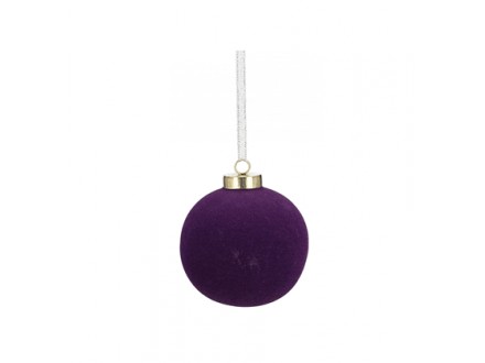 Novogodišnji ukras - Hanging Christmas Ball Velvet, violet