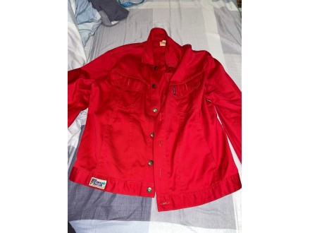 Očuvana crvena teksas jakna