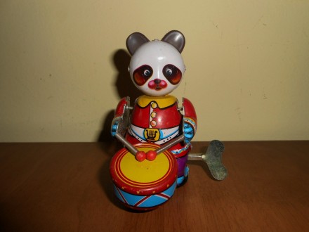 Panda drummer stara limena igracka