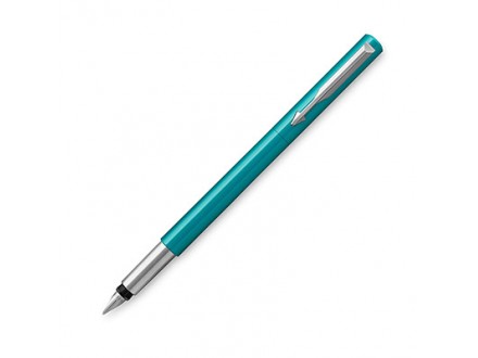 Parker 2025895 Medium Vector Chrome Trim Nib Fountain Pen - Emerald/Blue - Parker