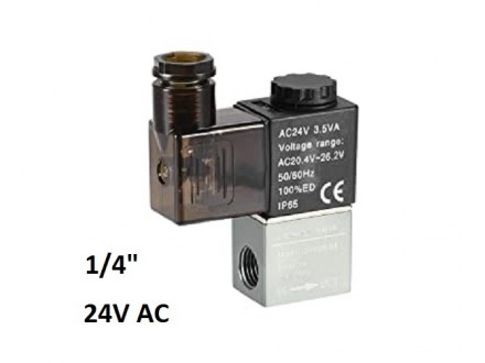 Pneumatski elektromagnetni ventil - 24V AC - 1/4 - NC