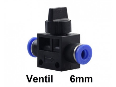 Pneumatski rucni ventil 6mm - HVU06-06