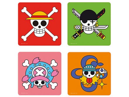 Podmetači set 4 - One Piece, Skulls - One Piece