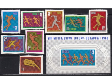Poljska 1966 Evropsko prv.u atletici serija i blok čist