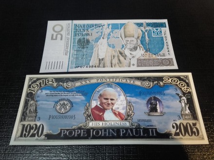 Pope John Paul II LOT fantazijskih REPLIKA UNC