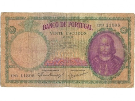 Portugalija 20 escudos 1948