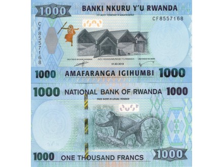 RWANDA Ruanda 1000 Francs 2019 UNC, P-43