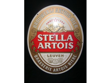 Reklama metalna Stella Artois pivo