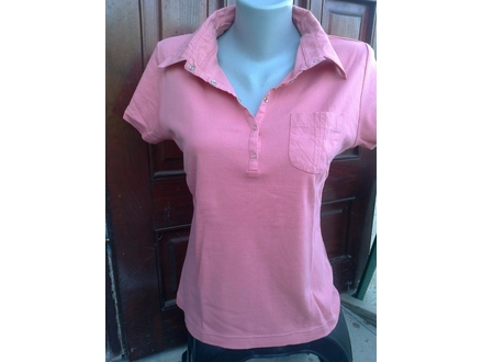 Roza majica (pamucna) kratkih rukava za devojcice 13-15