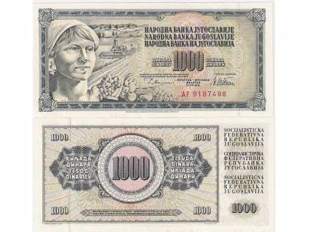 SFRJ 1000 DINARA 1978. AF SERIJA BEZ GRESKE
