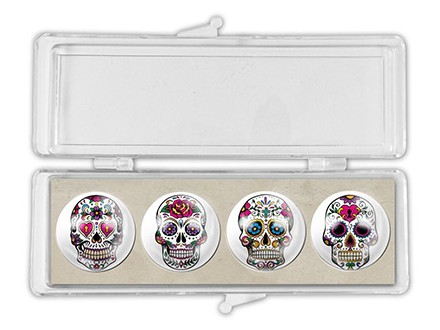 Set magneta 1/4 - Frida Kahlo Skulls