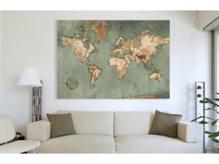 Slike na platnu ili medijapanu Karta sveta