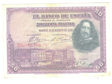 Spanija 50 pesetas 1928
