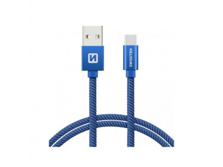 Swissten Data kabl tekstil USB na TIP C 1.2m plav