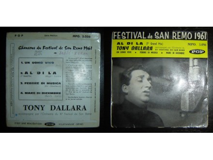 TONY DALLARA - Chansons Du Festival San Remo 1961 (EP)