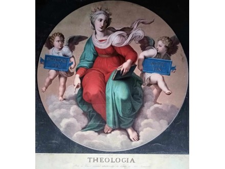 Teologija stara gravura Rafaelo 1781 godina