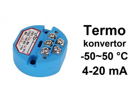 Termo konvertor - PT100 - 4-20mA - 24V -50~50°C