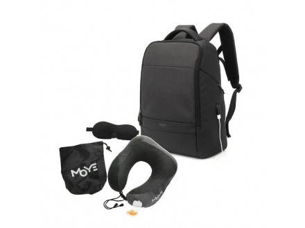 Trailblazer 15.6` Backpack Black O2 + Neck Pillow Grey