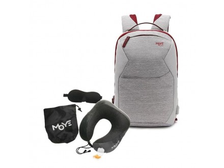 Trailblazer 15.6` Backpack Light Silver O1 + Neck Pillow Grey