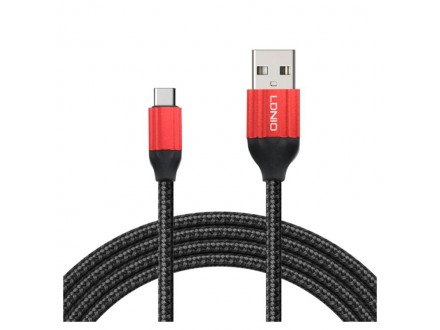 USB data kabal LDNIO LS432 Type C 2m crno-crveni