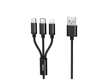 USB data kabal Remax Gition 3in1 RC-131 crni micro-USB/Type-C/lightning