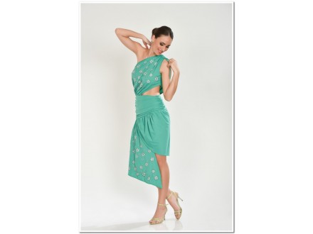 Unikatna pastelno-zelena haljina