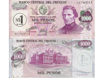 Uruguay 1 nuevo peso on 1000 pesos 1975. UNC