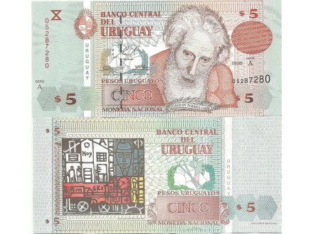 Uruguay 5 pesos 1998. UNC