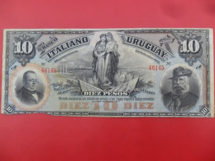 Urugvaj-Uruguay 10 Pesos 1887, v1, P7667, eR