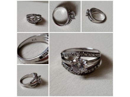 Vintage francuski srebrni prsten