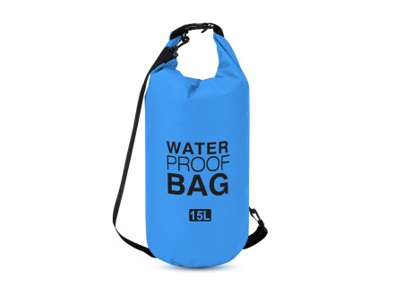 Vodootporna torba Dry Bag 15L svetlo plava