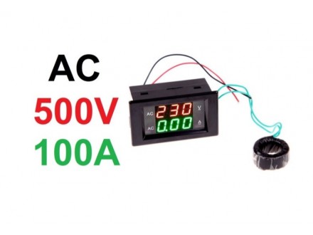 Voltmetar i Ampermetar AC 500V i 100A CZ