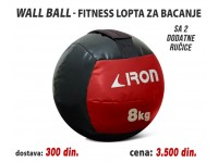 Wall Ball - Fitnes lopta za bacanje 8kg sa 2 ručice
